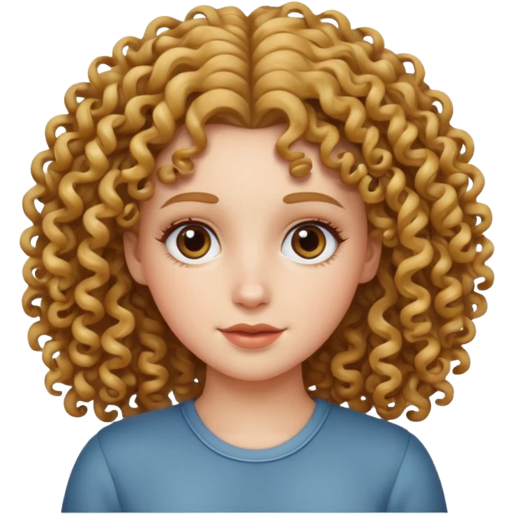 Chica blanca con pelo rizado  emoji