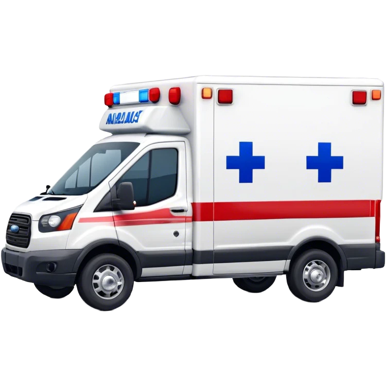 Ambulance - Ford Transit 350 (Model Year: 2021) (Iconic colour: White with red and blue lights) emoji
