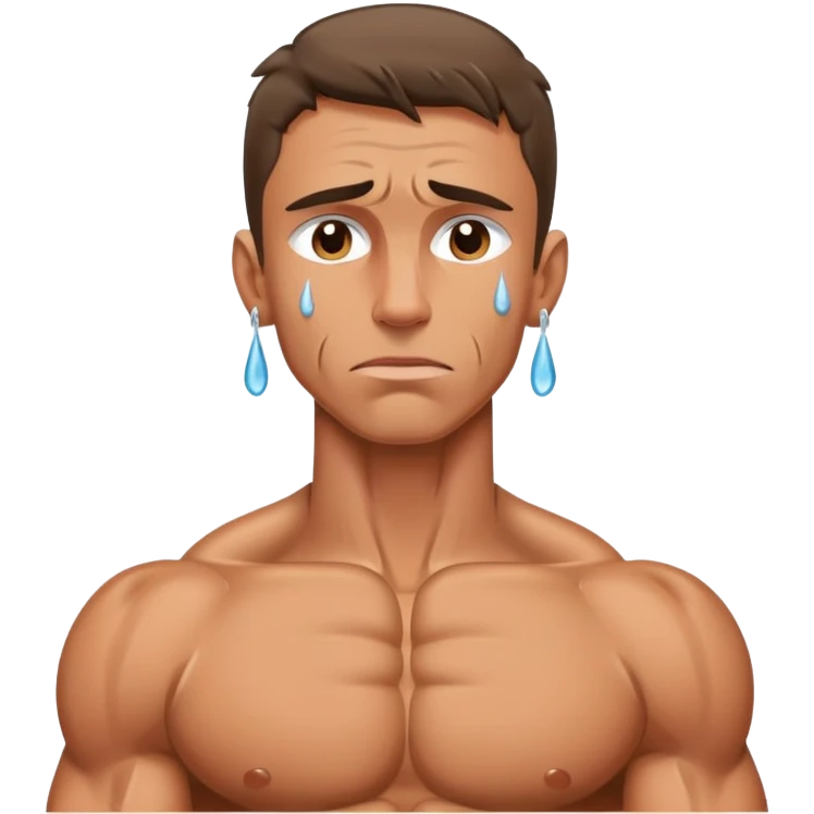 skinny bodybuilder crying emoji