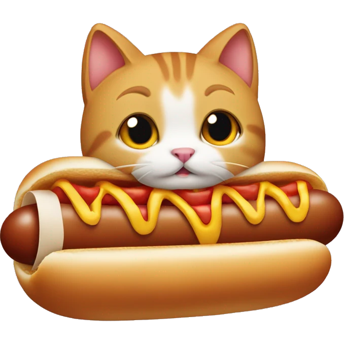 cat in hot dog emoji