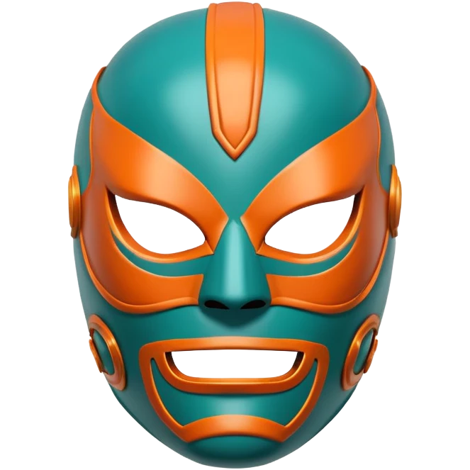 teal and orange luchador mask emoji