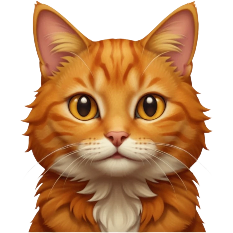 A high-resolution photo-realistic digital illustration of a ginger tabby cat, chest upward emoji
