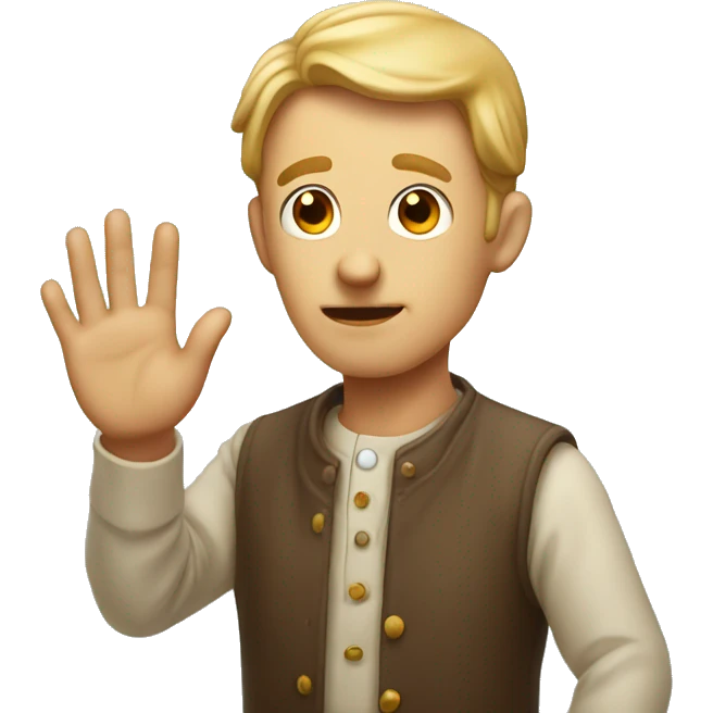 Strange man with needy look in his eyes reaching his hand out emoji