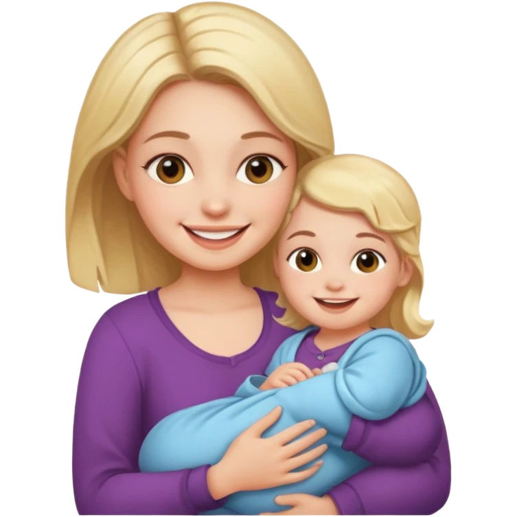 One girl with a baby emoji