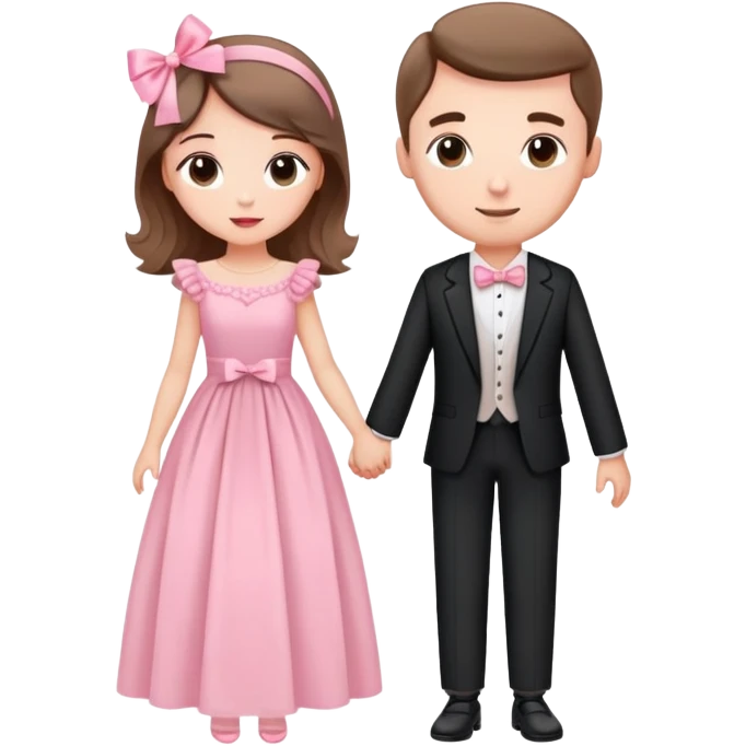 Elegant girl with a beautiful flowy dress delicate pink bow and man together in Montenegro holding hands elegant  emoji