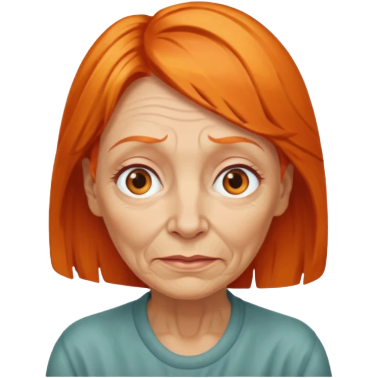 old adult female, orange hair emoji