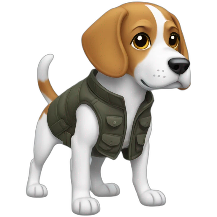 Beagle avec une veste  emoji