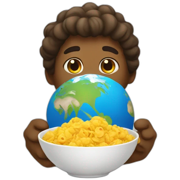 Aí eating the world emoji