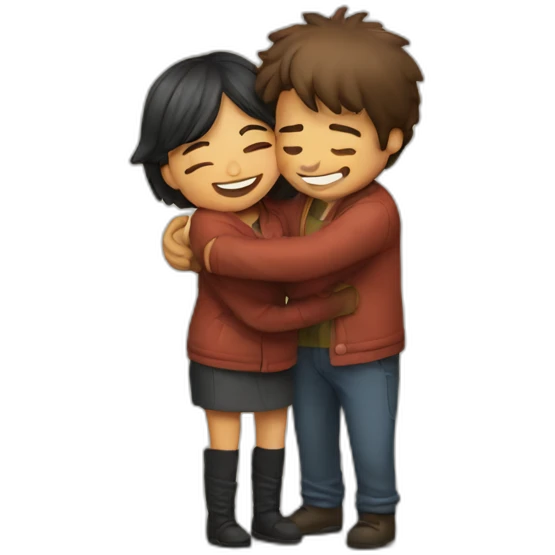 Hug couple emoji