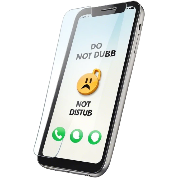 a mobile phone holding up a ‘do not disturb’ sign emoji