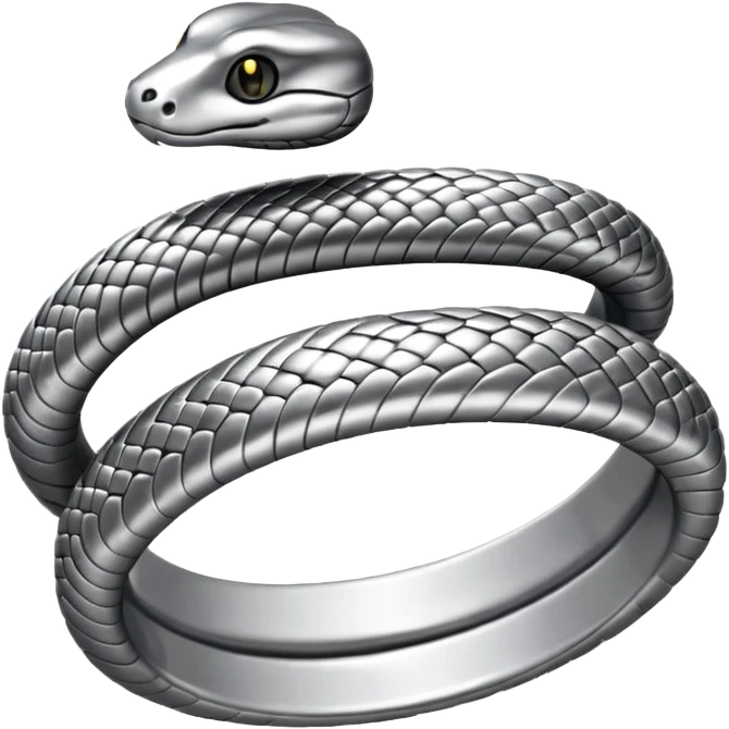 Snake silver ring emoji