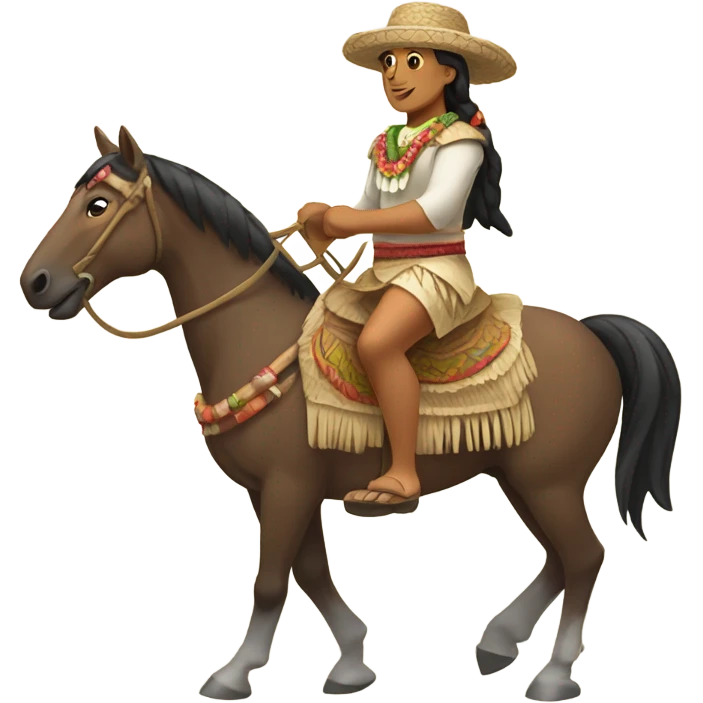 polynesian riding a horse emoji