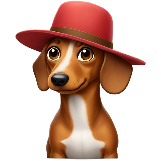 wiener dog wearing a hat emoji