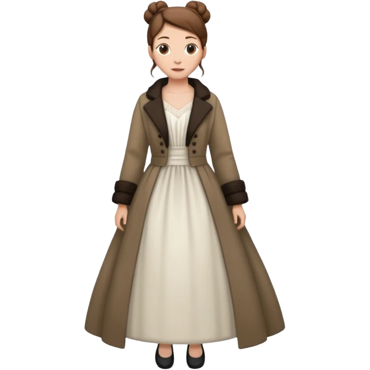 ,chica blanca, pelo castaño, pelo recogido con mondongos, vestido novia largo  con abrigo ,cuerpo entero zapatos emoji