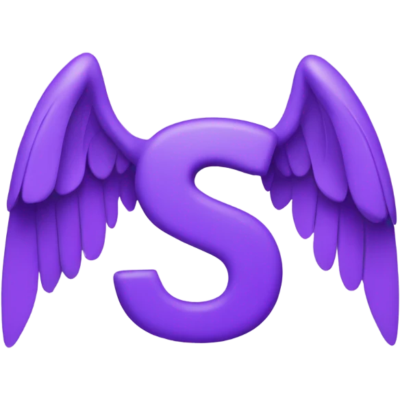 Purple letter S with small wings emoji