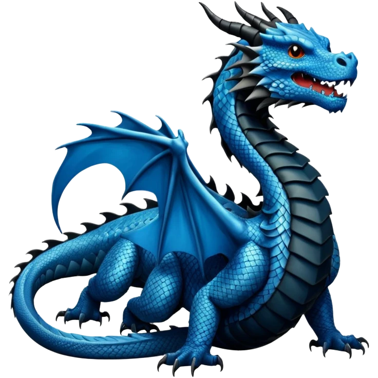 Dragon bleu et noir emoji