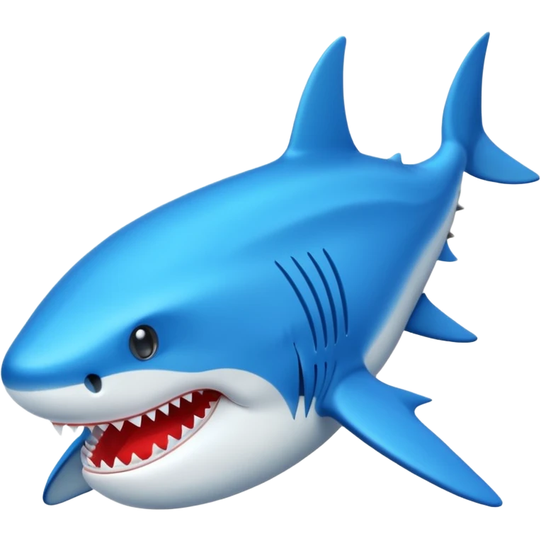 Un tiburón con zapatos azules por su aletas emoji