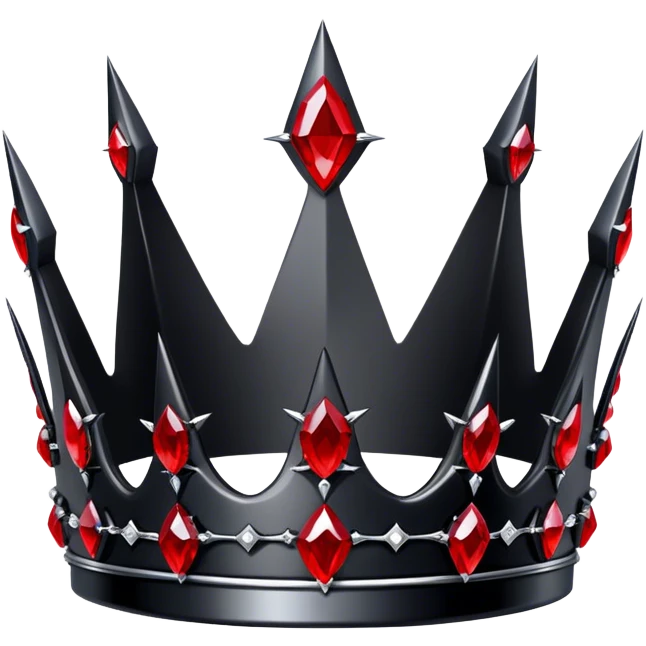 Black obsidian thorn-crown-Tiara with only red gemstones  emoji
