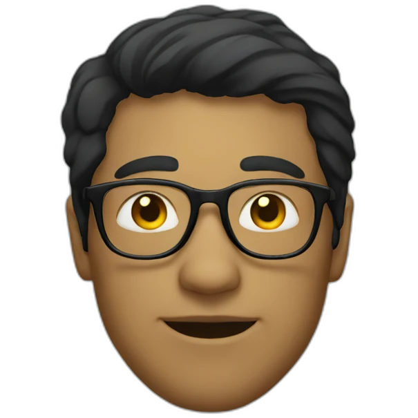 Man with yellow tinted glasses and black hair  emoji