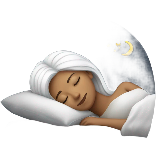 White dark hair woman sleeping emoji