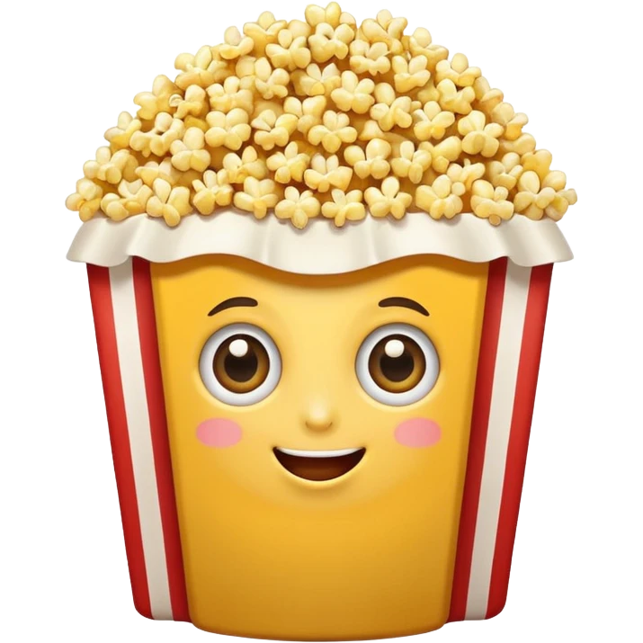 Popcorn,wide eyes,smile emoji