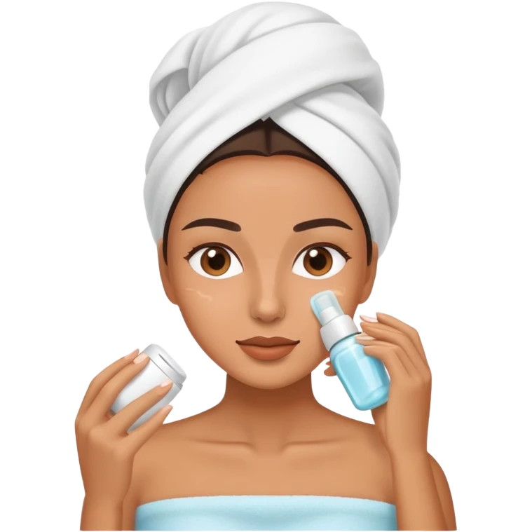 Mujer haciéndose su Skincare emoji