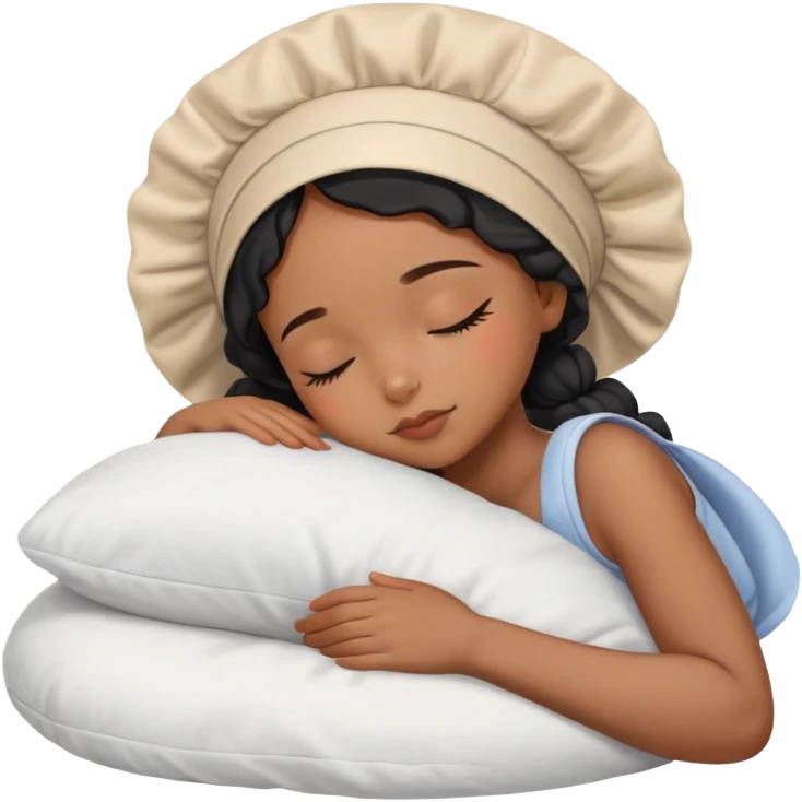 Black girl napping with bonnet emoji