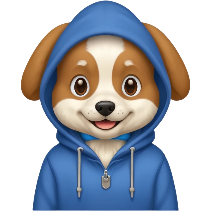 Dog wearing a hoodie emoji