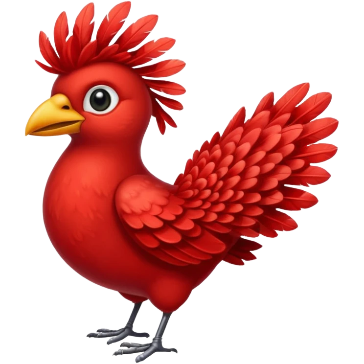 red feathered bird emoji