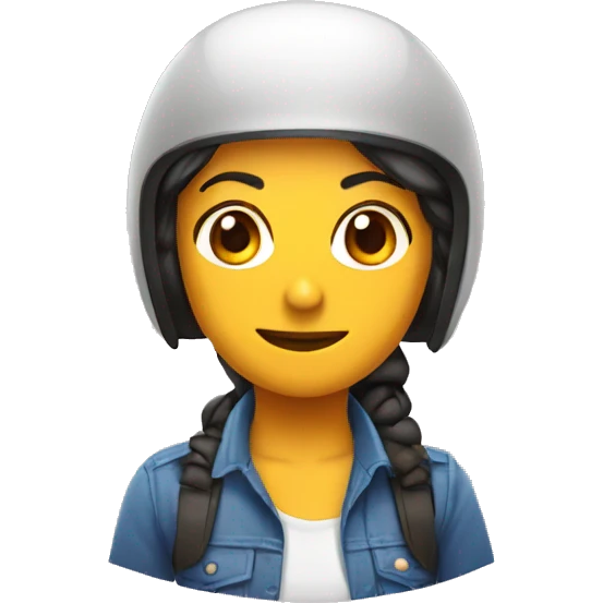 chica pelirroja con casco emoji