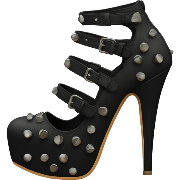 Black rivet heels  emoji