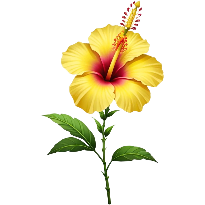 single yellow Hawaiian hibiscus, straight stem emoji