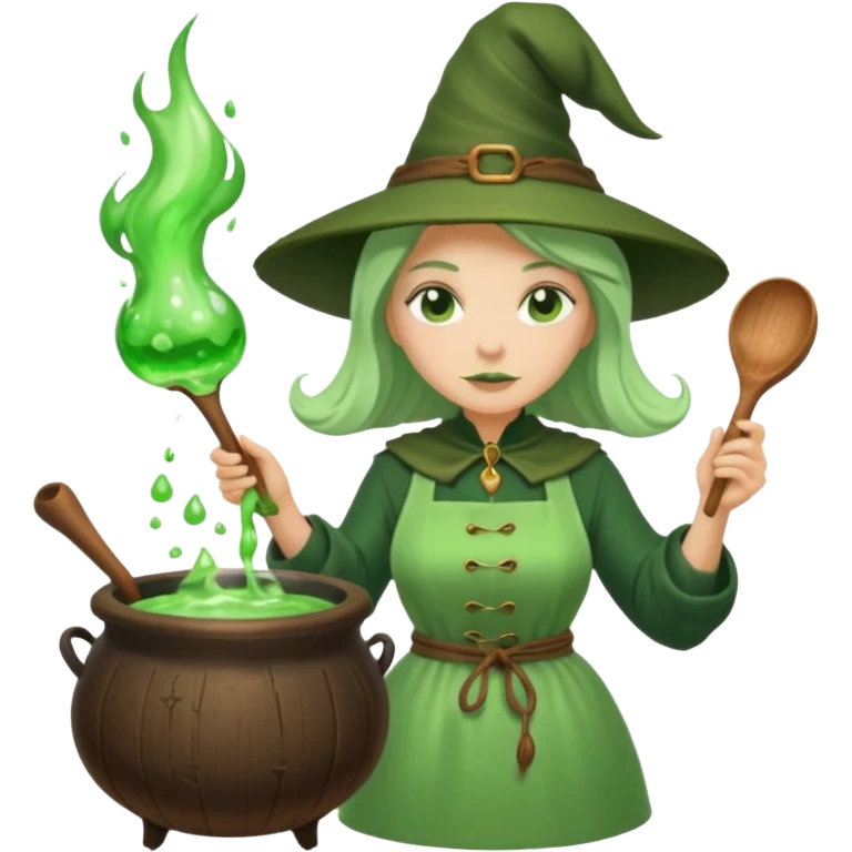 green witch cooking potion emoji