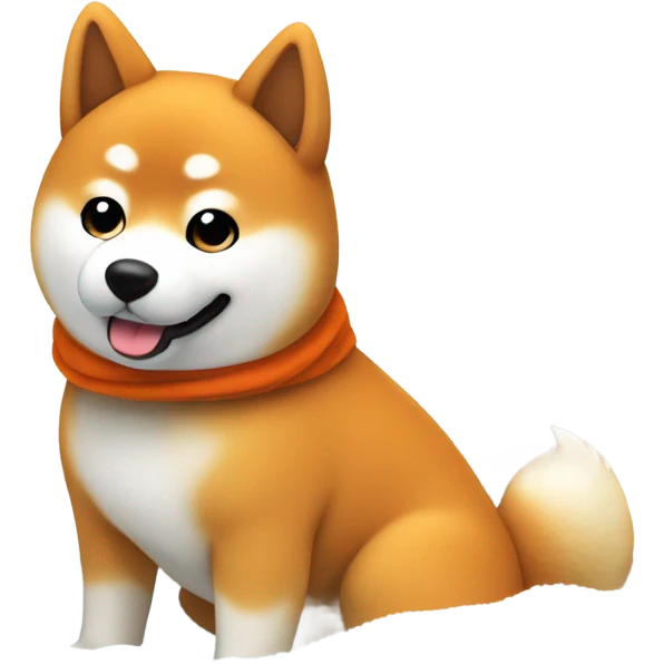 shiba inu enjoying snowy outdoors emoji