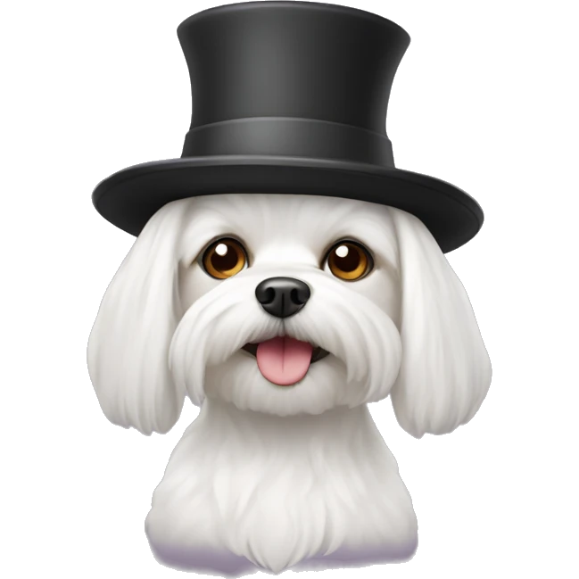 maltese dog with hat emoji
