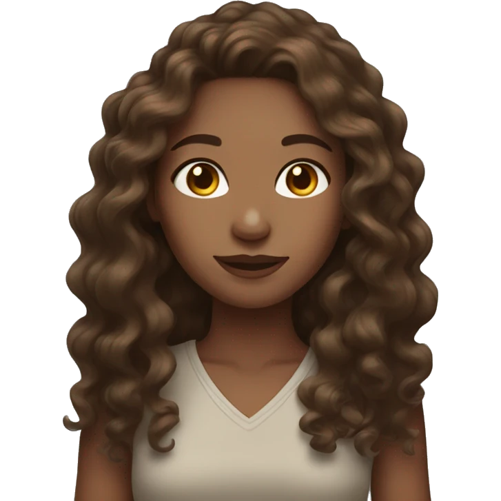 Women with Long Brown curls and light Brown eyes and freckles emoji