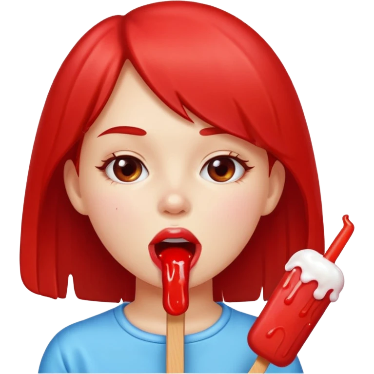 Girls licks popsicle  emoji