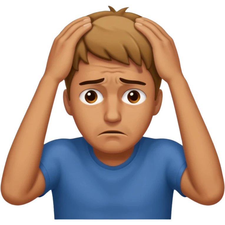 איש תופס את הראש ביאוש emoji