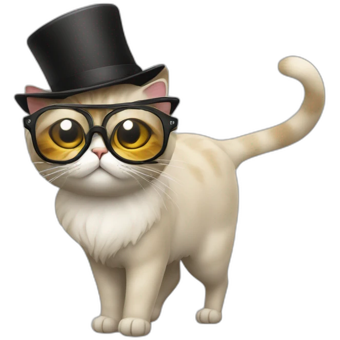 Un chat riche avec des lunettes de solei emoji
