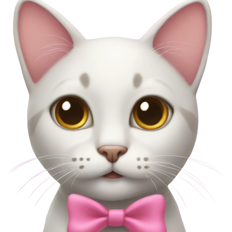 Cat with a pink bow on its left ear emoji