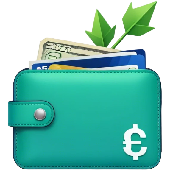 cashback with symbols like a wallet, money, or percentage sign, and arrows indicating return or reward. Use a modern, minimalist style with green and blue colors emoji