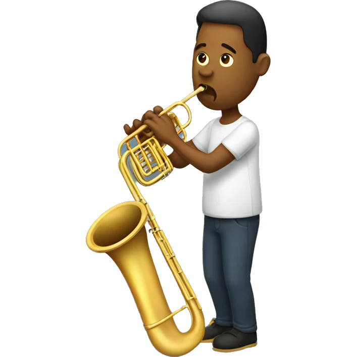 Man playing  a trombone horn emoji