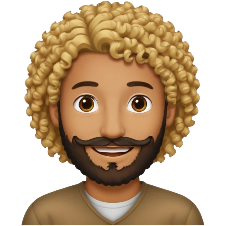 Brown man with curly blonde hair and a black beard emoji