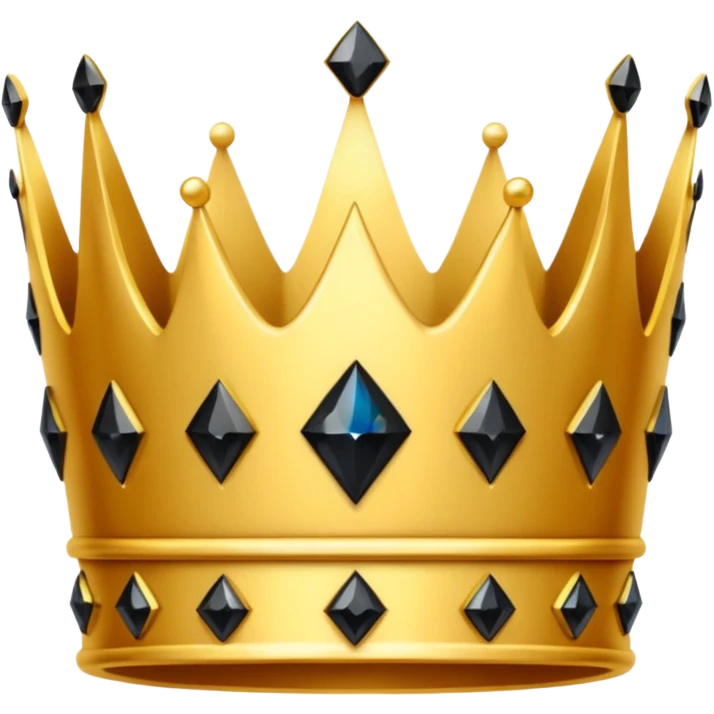 gold Black diamond crown emoji