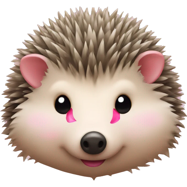 a hedgehog with pink ribbon and pink nose emoji
