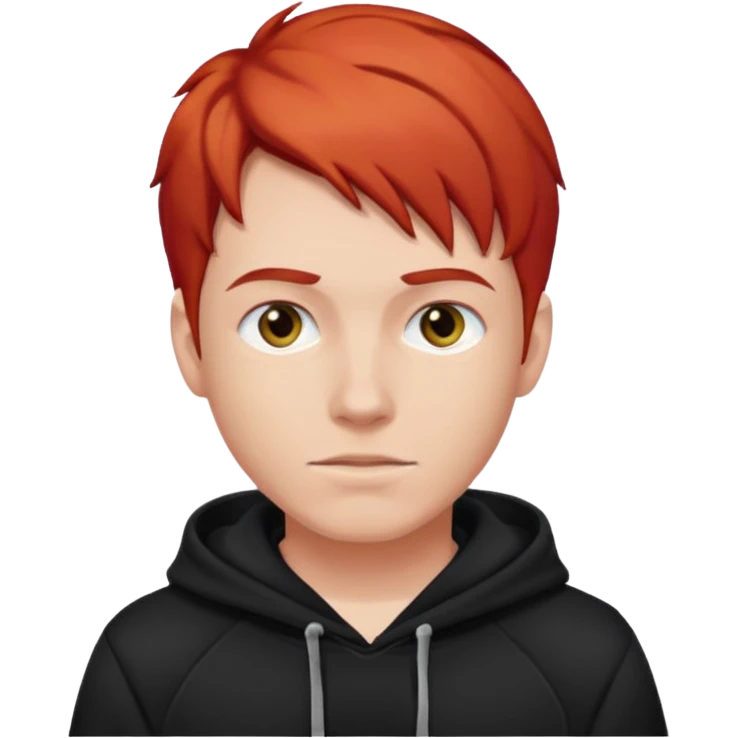 man with red hair and black hoodie emoji