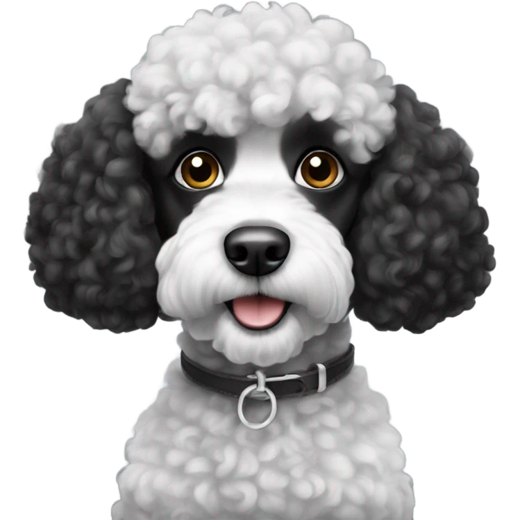Black and white poodle emoji