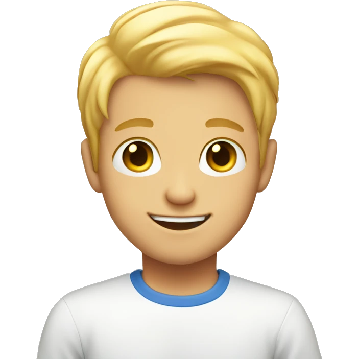 smiling boy with blonde hair birthday  emoji