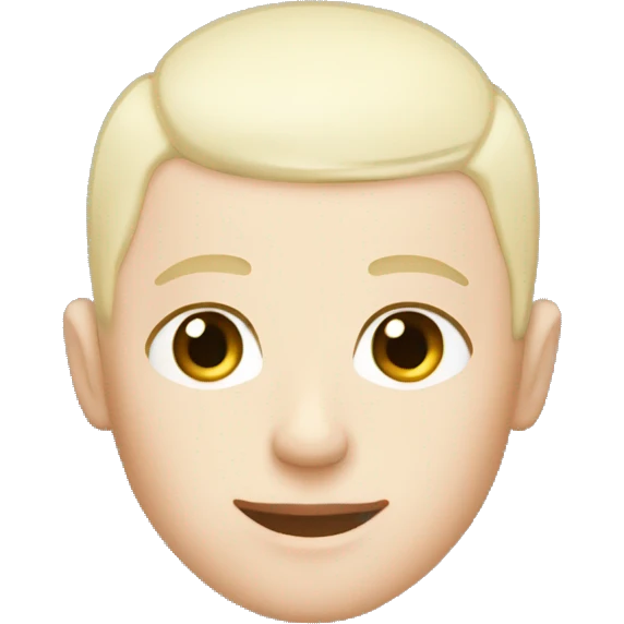 Bleached Buzz cut and the person has light blue eyes with a little bit of freckles around the nose emoji