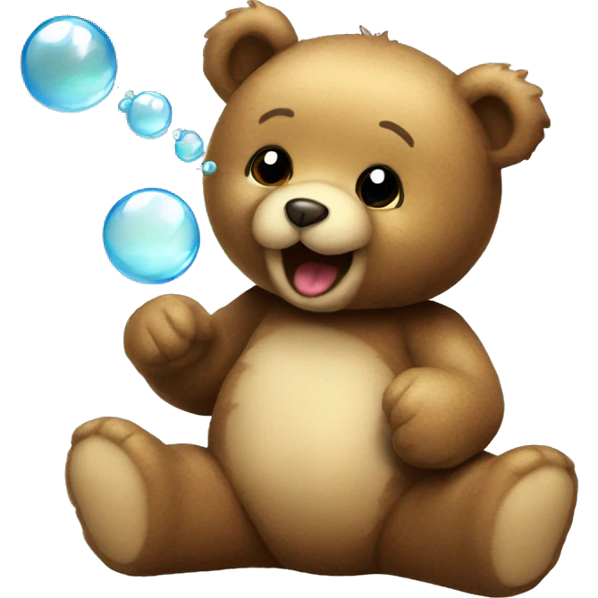 Teddy bear blowing bubbles  emoji